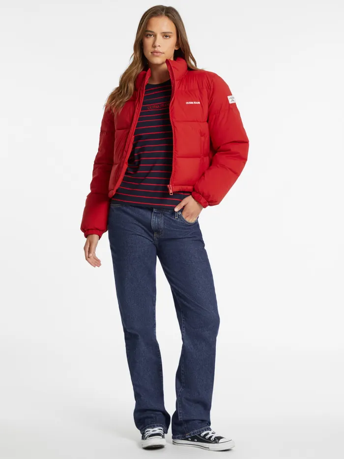 GUESS Jackets and Coats Crop Puffer Jacket Pink 8211 Women