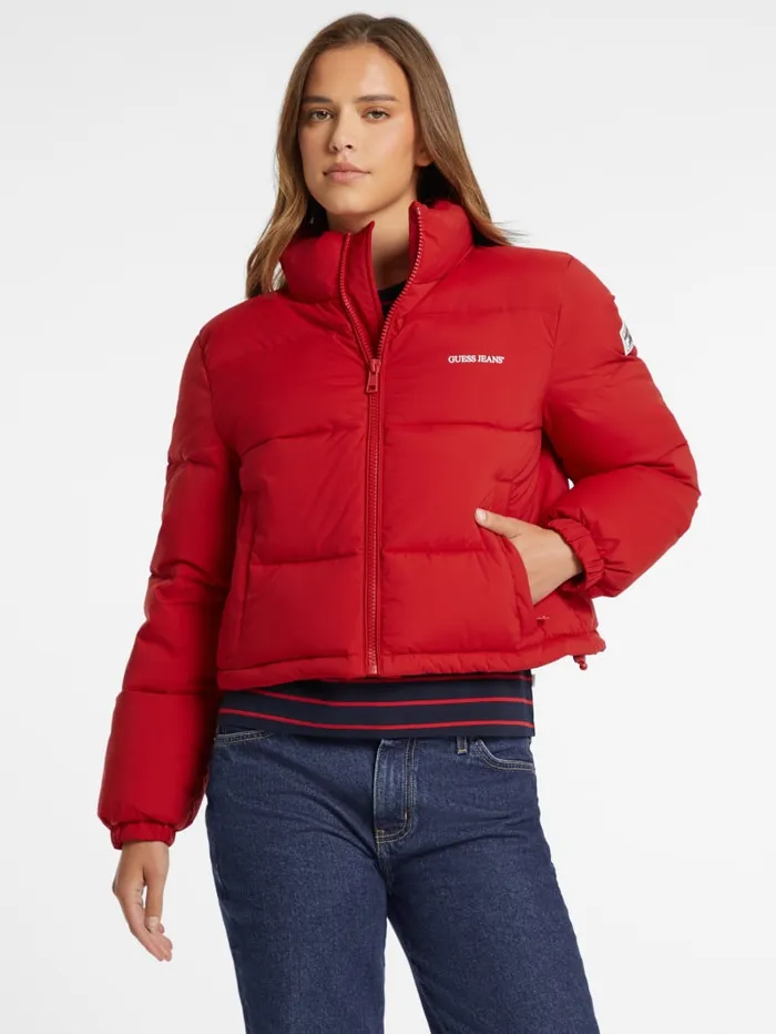 GUESS Jackets and Coats Crop Puffer Jacket Pink 8211 Women