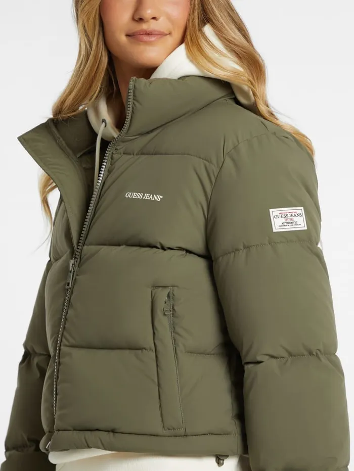 GUESS Jackets and Coats Crop Puffer Jacket Pink 8211 Women
