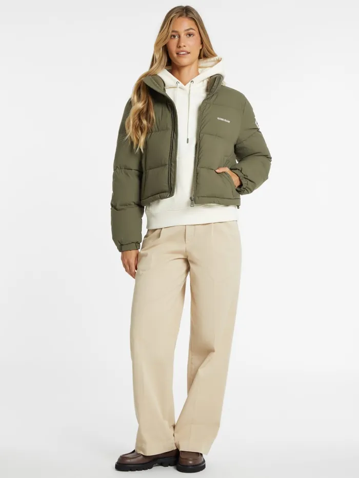GUESS Jackets and Coats Crop Puffer Jacket Pink 8211 Women