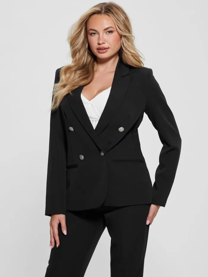 GUESS Jackets and Coats Eco Amanda Double Breasted Blazer Black 8211 Women