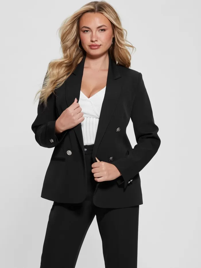 GUESS Jackets and Coats Eco Amanda Double Breasted Blazer Black 8211 Women