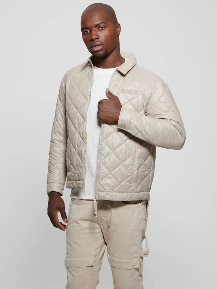 GUESS Jackets and Coats Eco Anchise Quilted Jacket Beige 8211 Men