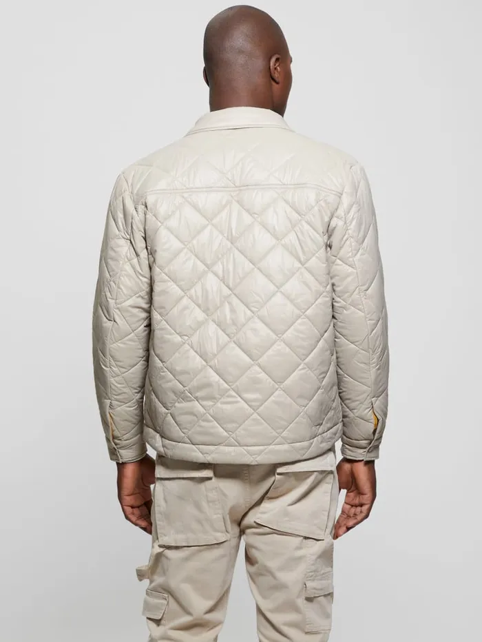 GUESS Jackets and Coats Eco Anchise Quilted Jacket Beige 8211 Men