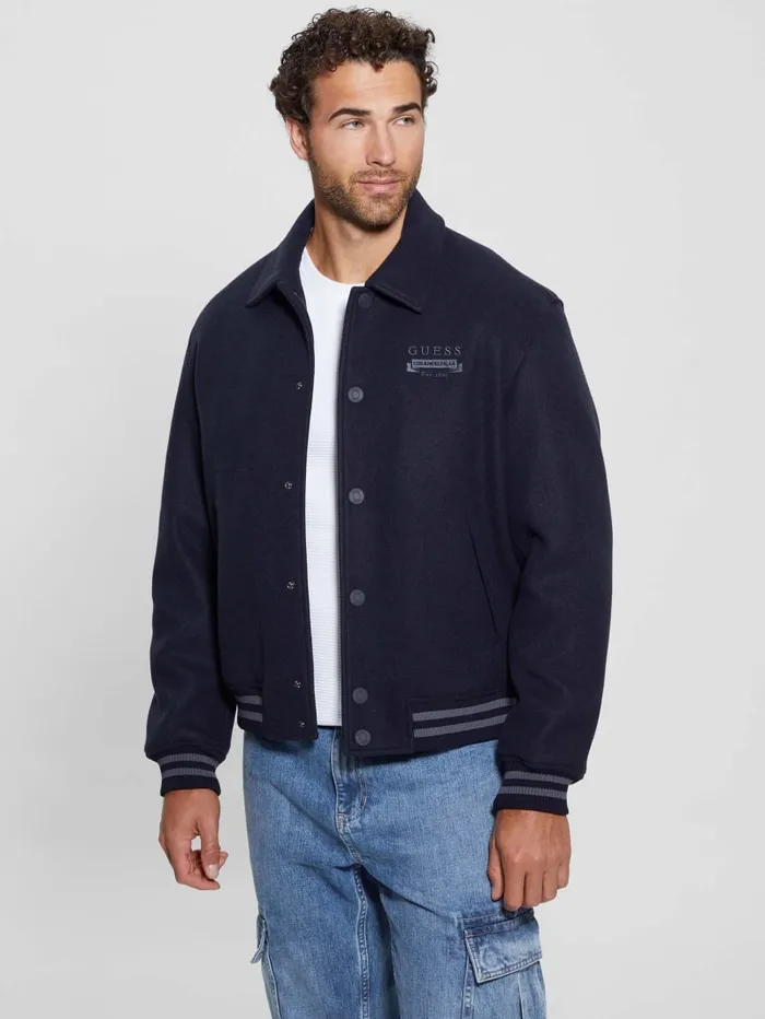 GUESS Jackets and Coats Eco Melton Flight Jacket Beige 8211 Men