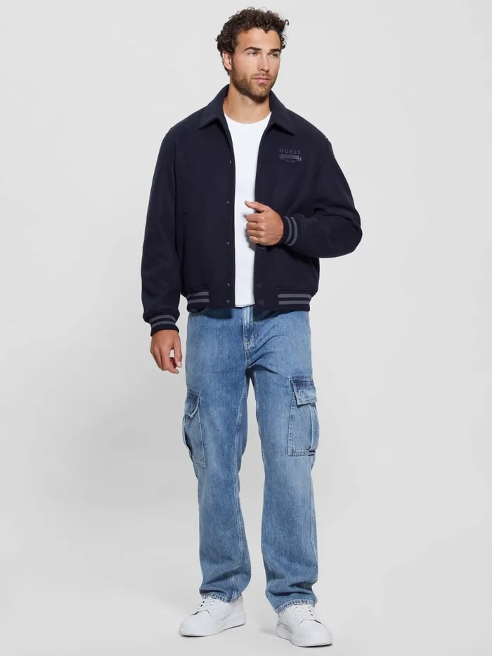 GUESS Jackets and Coats Eco Melton Flight Jacket Beige 8211 Men