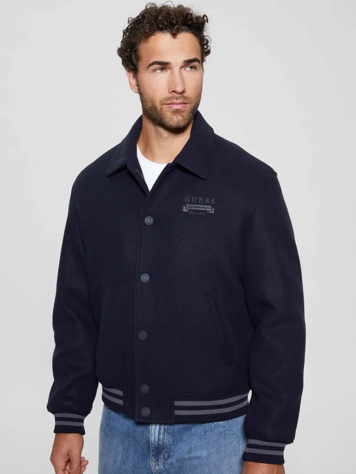 GUESS Jackets and Coats Eco Melton Flight Jacket Beige 8211 Men
