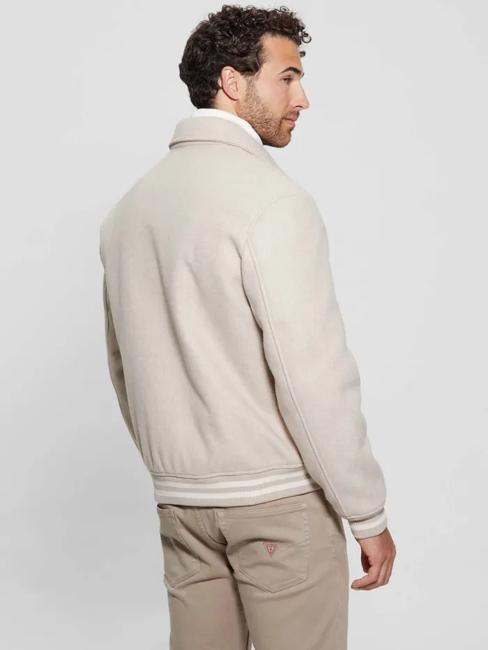 GUESS Jackets and Coats Eco Melton Flight Jacket Beige 8211 Men