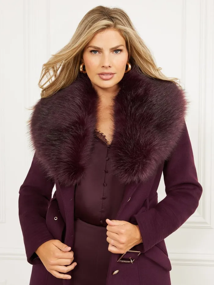 GUESS Jackets and Coats Loreta WoolBlend Coat Black 8211 Women