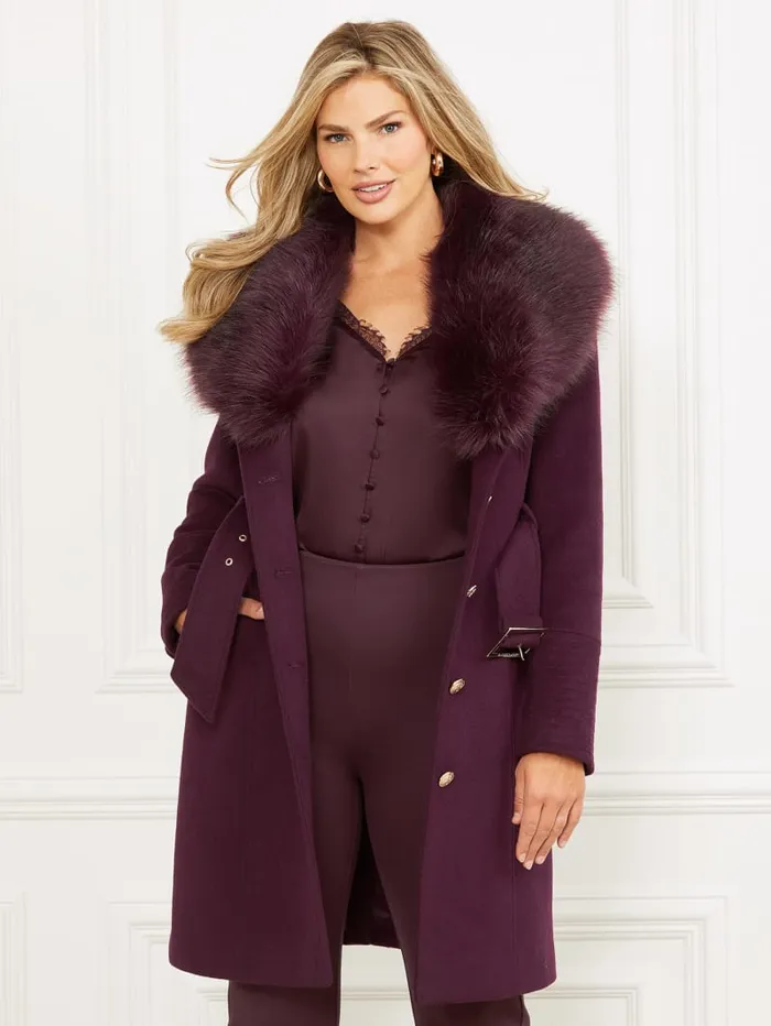 GUESS Jackets and Coats Loreta WoolBlend Coat Black 8211 Women