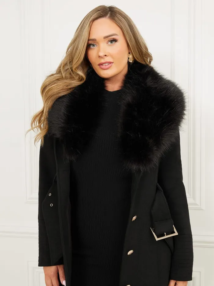GUESS Jackets and Coats Loreta WoolBlend Coat Black 8211 Women
