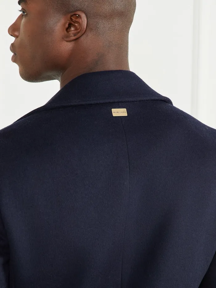 GUESS Jackets and Coats Notched WoolBlend Peacoat Blue 8211 Men