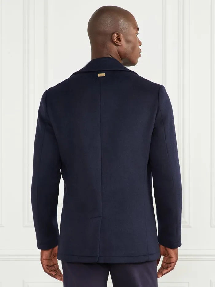 GUESS Jackets and Coats Notched WoolBlend Peacoat Blue 8211 Men