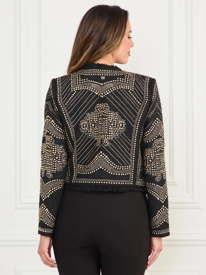 GUESS Jackets Helene Studded Embroidery Jacket Black 8211 Women
