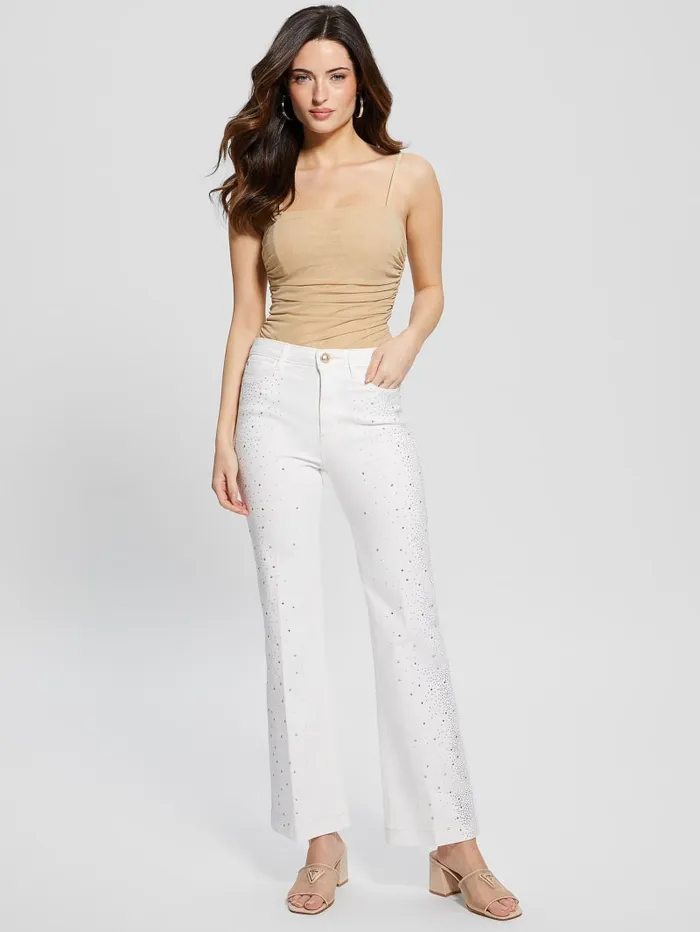 GUESS Jeans and Denim 1981 Kick Flare Jeans White 8211 Women