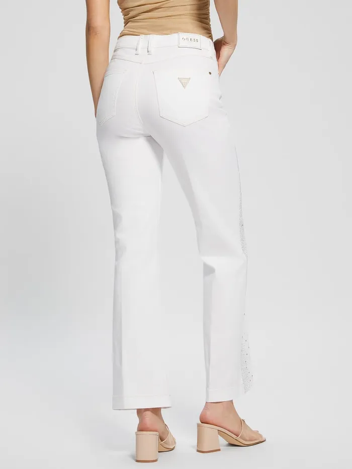 GUESS Jeans and Denim 1981 Kick Flare Jeans White 8211 Women
