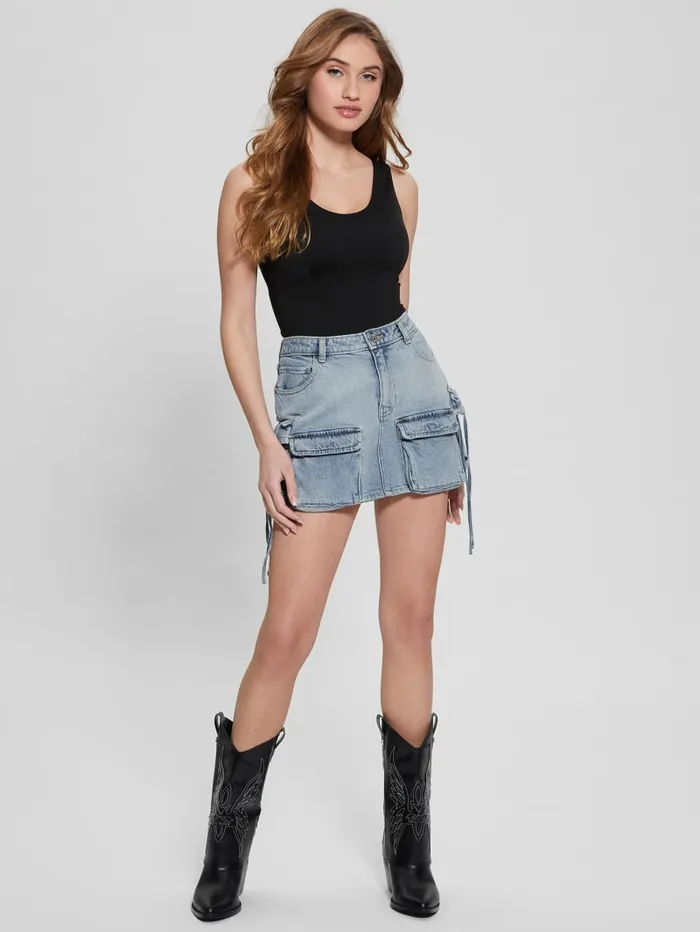 GUESS Jeans and Denim Devon Cargo Mini Skirt Blue 8211 Women