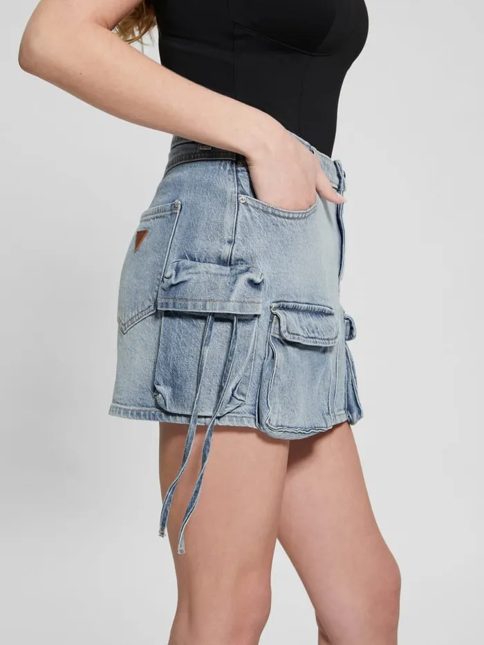 GUESS Jeans and Denim Devon Cargo Mini Skirt Blue 8211 Women