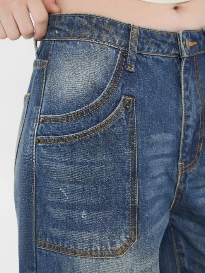 GUESS Jeans and Pants Originals Double Pocket WideLeg Jeans Blue 8211 Women