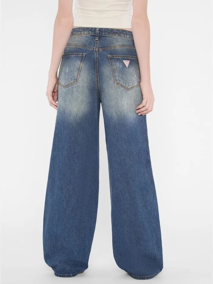 GUESS Jeans and Pants Originals Double Pocket WideLeg Jeans Blue 8211 Women