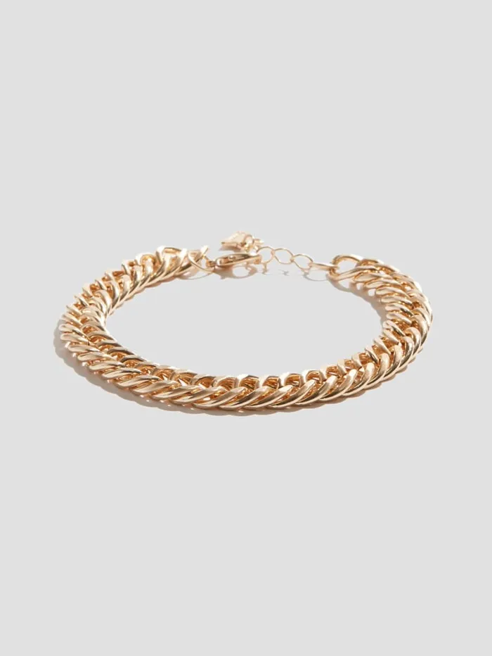 GUESS Jewelry GoldTone Curb Chain Bracelet Gold 8211 Men