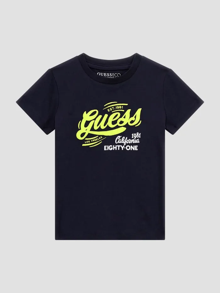 GUESS Little Boy 2 7 Eco Signature Tee 27 Blue 8211 Kids