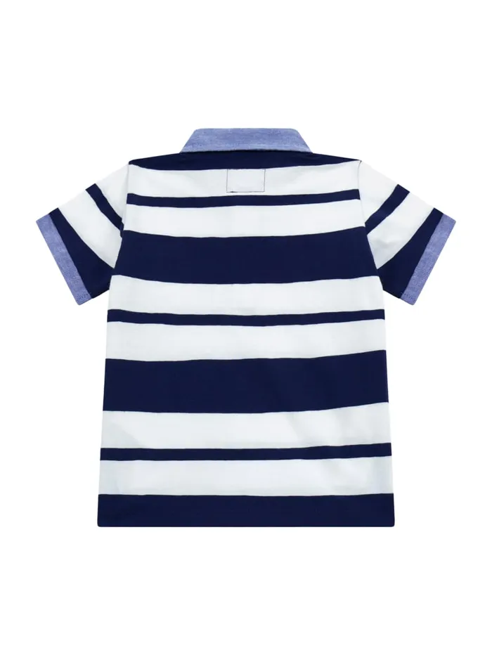 GUESS Little Boy 2 7 Eco Striped Polo 27 Blue 8211 Kids
