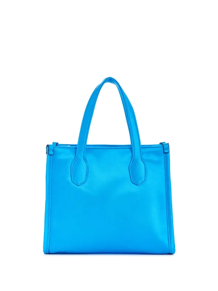 GUESS Logo Bags Silvana Satin Mini Tote Blue 8211 Unisex