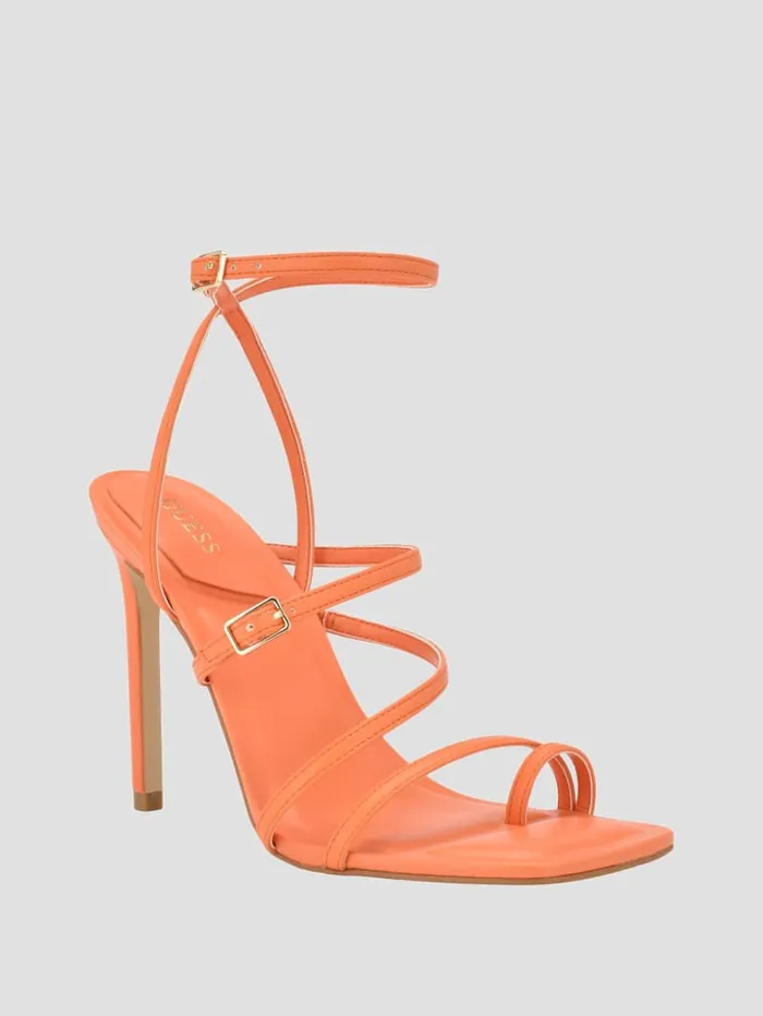 GUESS Sale Bolten Strappy Stiletto Heels Orange 8211 Women