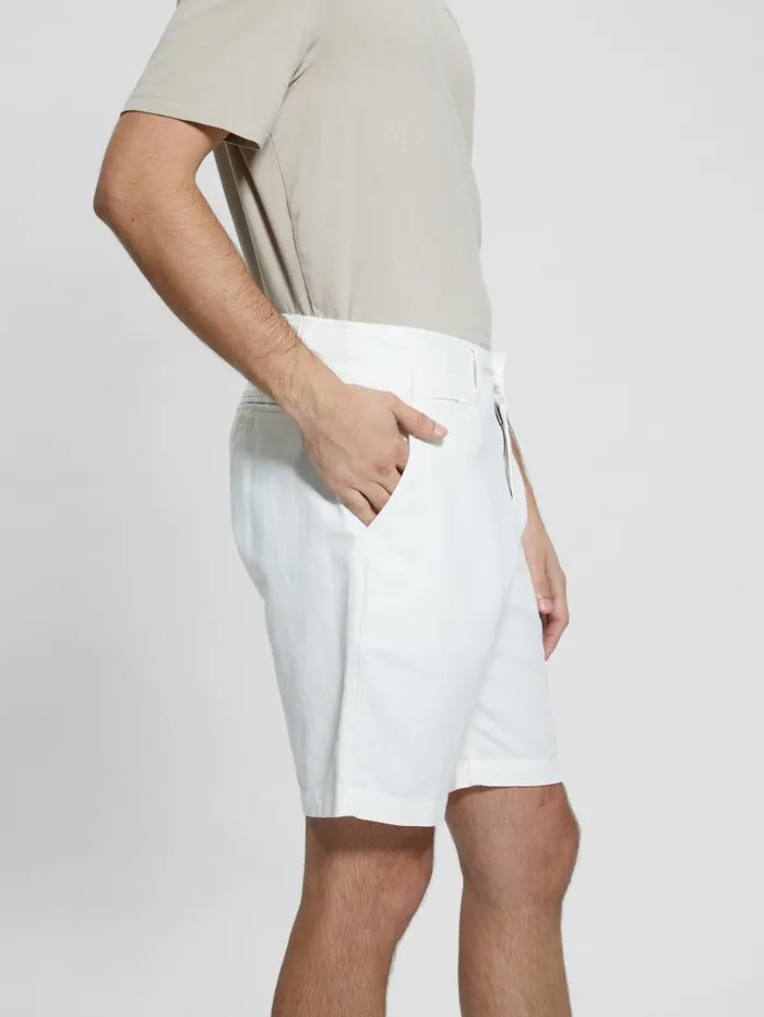 GUESS Sale Eco Linen Slub Shorts White 8211 Men