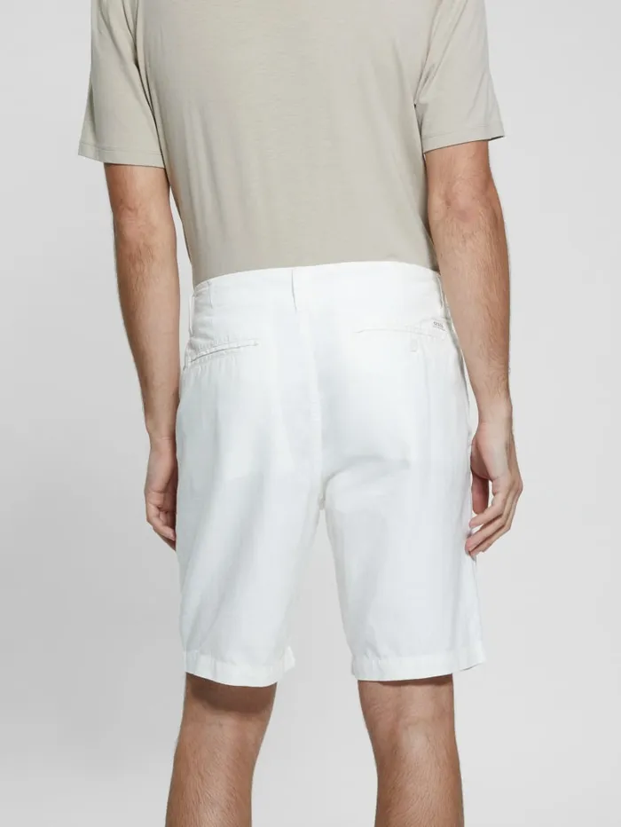 GUESS Sale Eco Linen Slub Shorts White 8211 Men