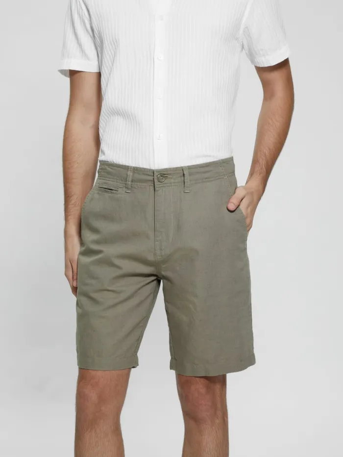GUESS Sale Eco Linen Slub Shorts White 8211 Men