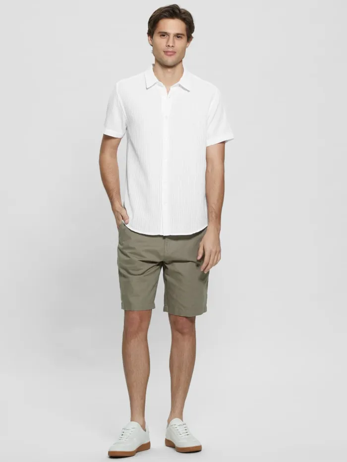GUESS Sale Eco Linen Slub Shorts White 8211 Men
