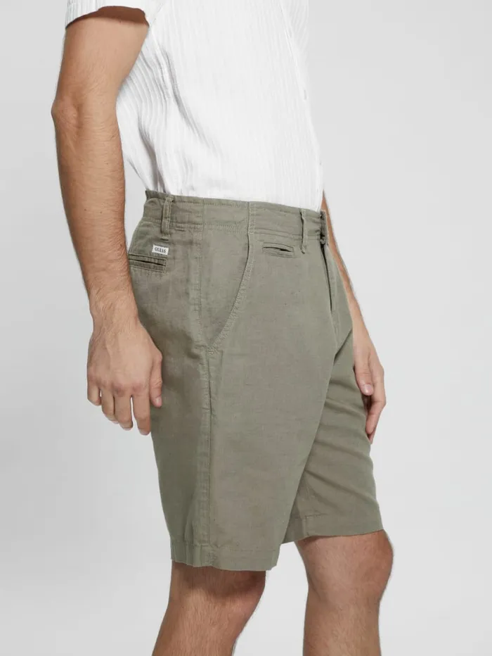 GUESS Sale Eco Linen Slub Shorts White 8211 Men