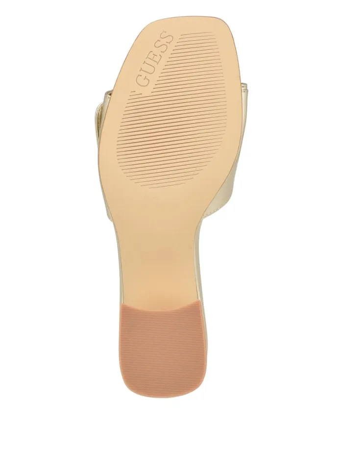 GUESS Sale Gallai Block Heel Mules White 8211 Women