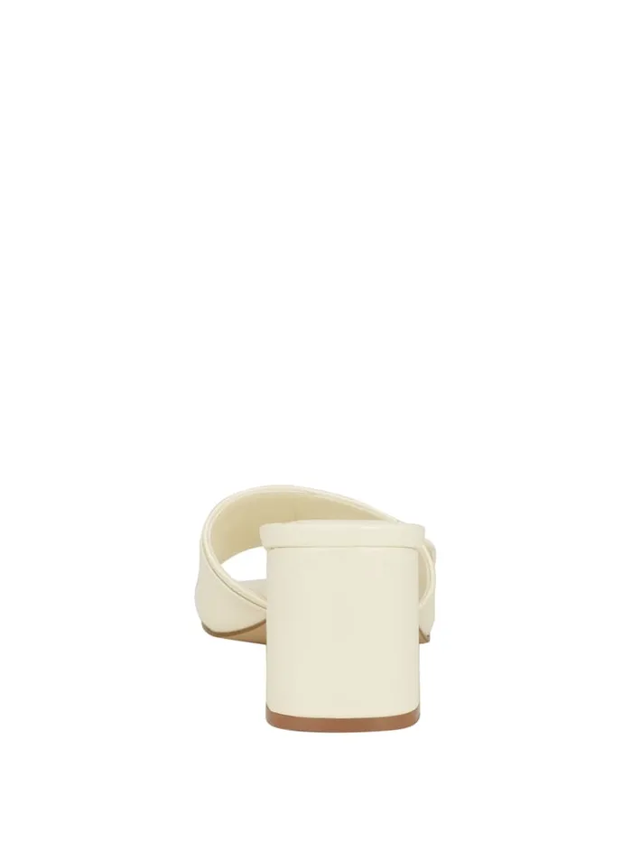 GUESS Sale Gallai Block Heel Mules White 8211 Women