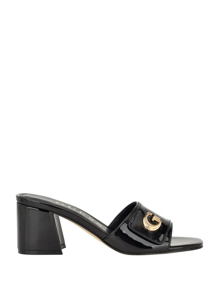GUESS Sale Gallai Block Heel Mules White 8211 Women