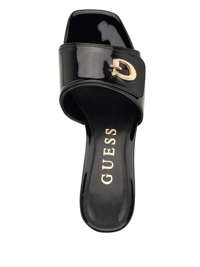 GUESS Sale Gallai Block Heel Mules White 8211 Women