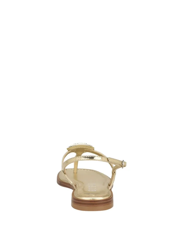GUESS Sale Rainey TStrap Sandals Gold 8211 Women