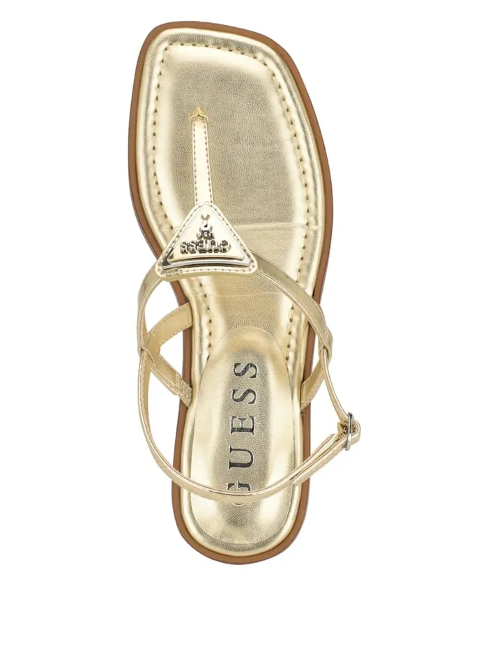 GUESS Sale Rainey TStrap Sandals Gold 8211 Women