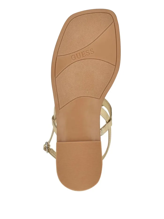 GUESS Sale Rainey TStrap Sandals Gold 8211 Women