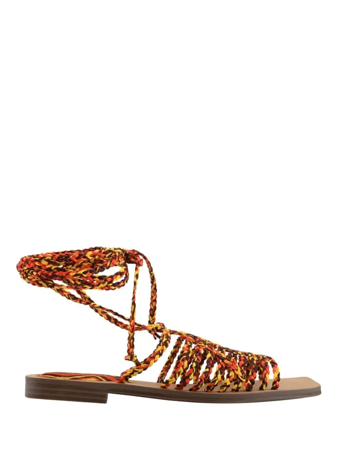 GUESS Sale Rayana Strappy LaceUp Sandals Orange 8211 Women