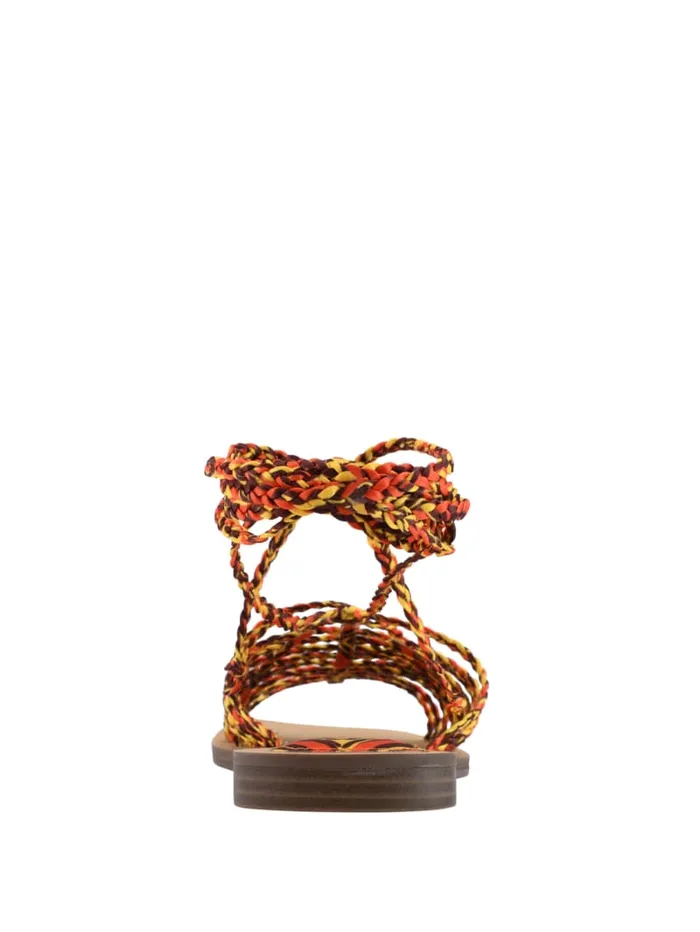GUESS Sale Rayana Strappy LaceUp Sandals Orange 8211 Women