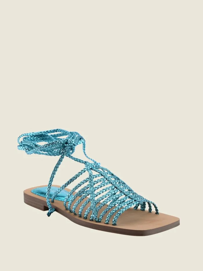 GUESS Sale Rayana Strappy LaceUp Sandals Orange 8211 Women