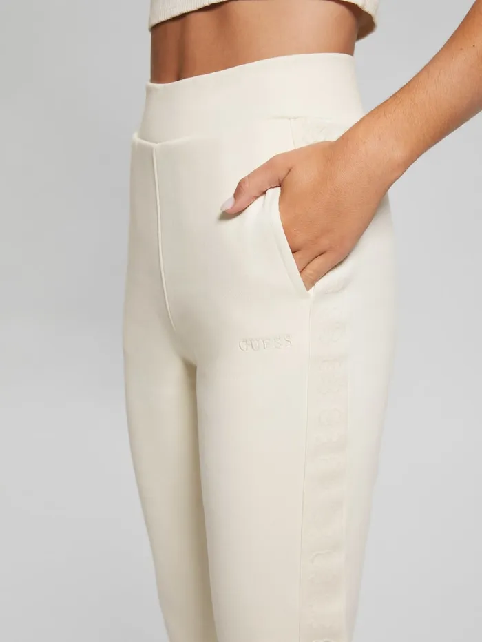 GUESS Sale Stacie LogoTape Joggers White 8211 Women