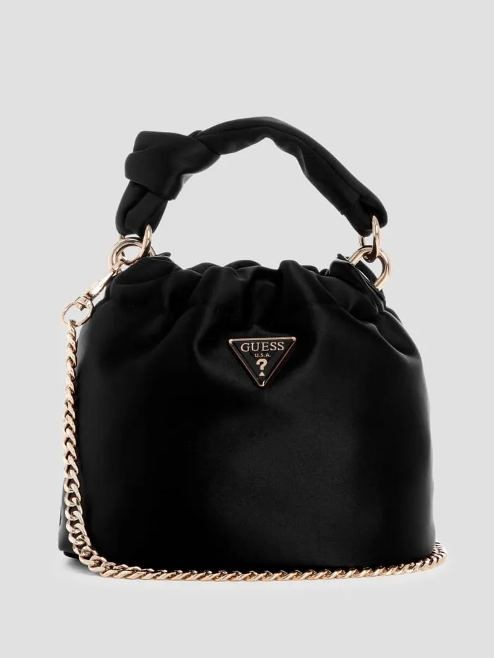 GUESS Sale Twiller Top Handle Pouch Bag Black 8211 Women