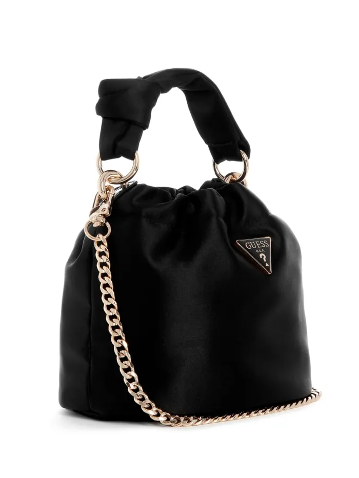 GUESS Sale Twiller Top Handle Pouch Bag Black 8211 Women
