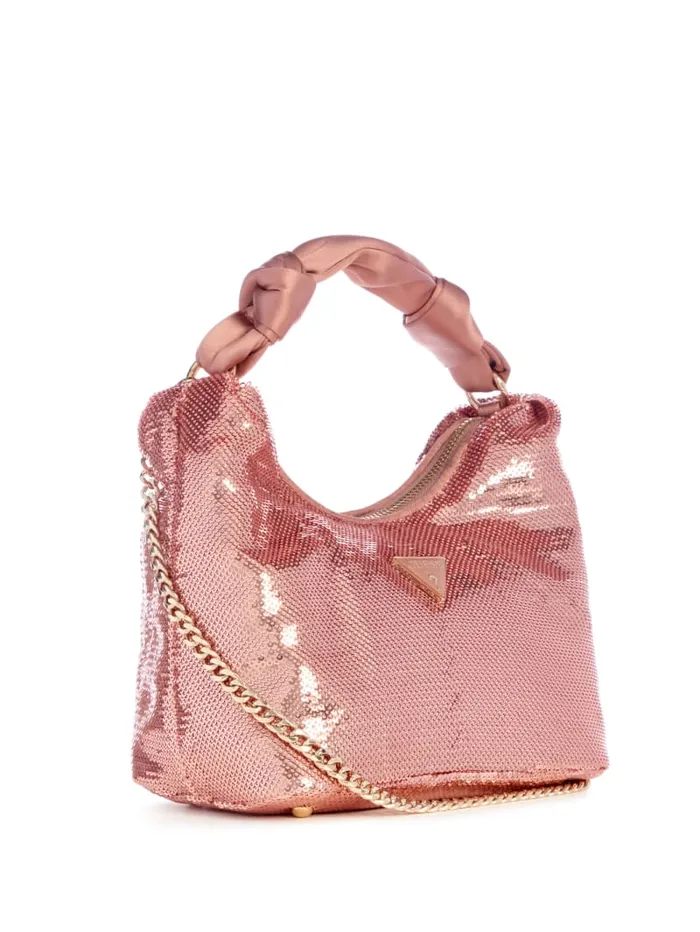 GUESS Sale Velina Sequin Hobo Bag Gold 8211 Women