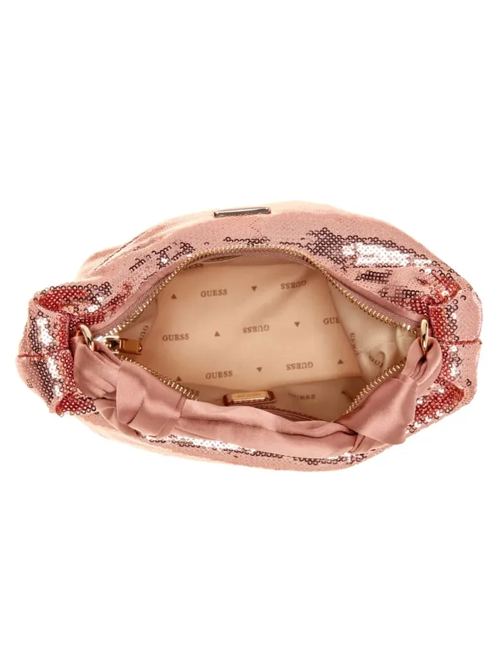 GUESS Sale Velina Sequin Hobo Bag Gold 8211 Women