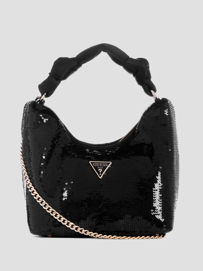 GUESS Sale Velina Sequin Hobo Bag Gold 8211 Women